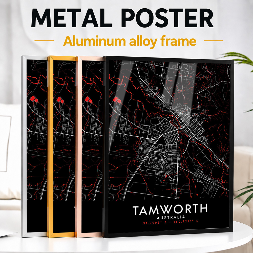 Custom Map Poster - Impresión Metálica Enmarcada de Mapa de