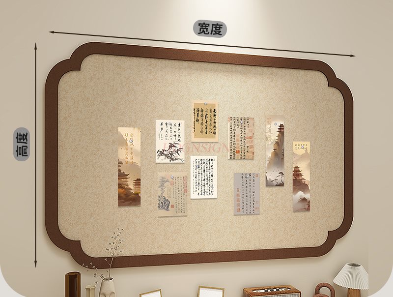 Engraved Wood Frame - Tablero de fieltro de estilo nacional,