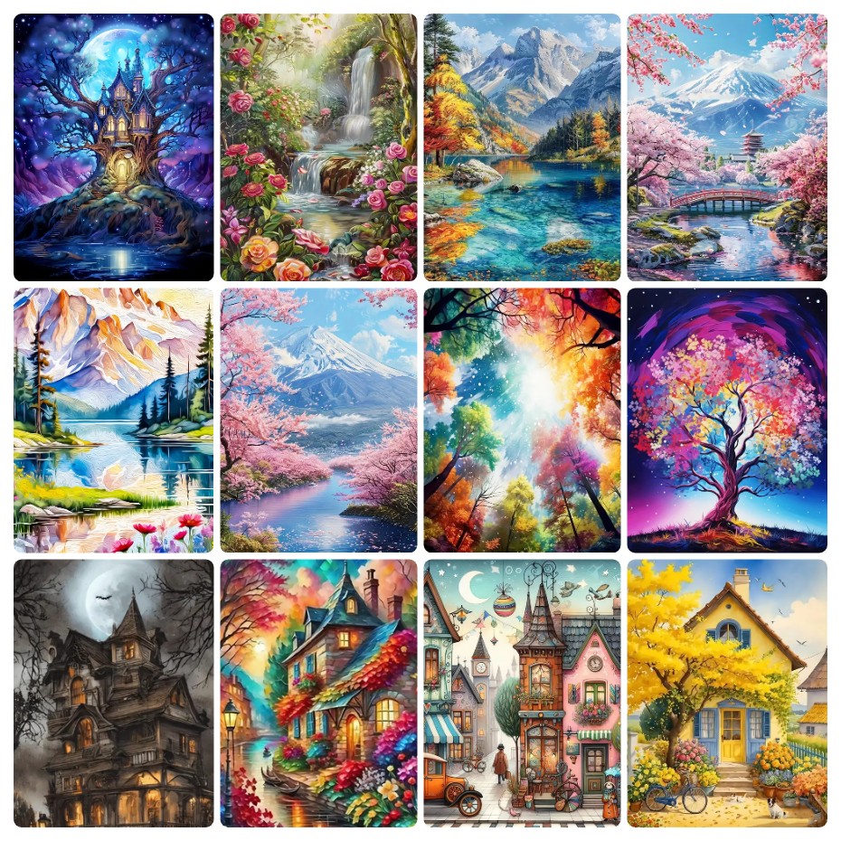 Photo Mosaic Print - Pintura de Diamantes 5D DIY, Paisaje