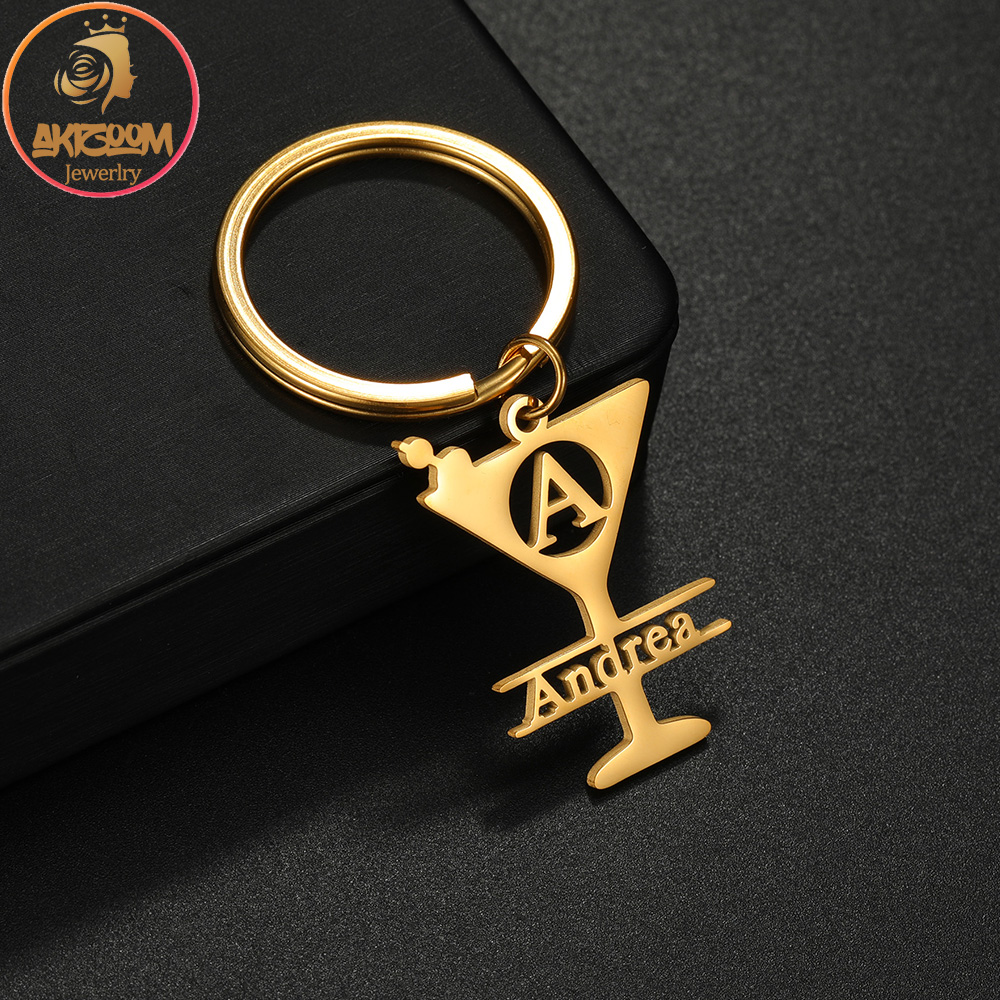 Initial Ring Custom - Akizoom Llavero con nombre personalizado, letras