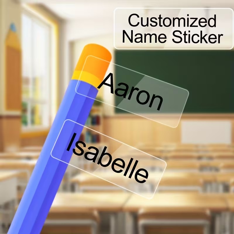 Personalized Name Box - Etiquetas personalizadas con nombre, autoadhesivas, con