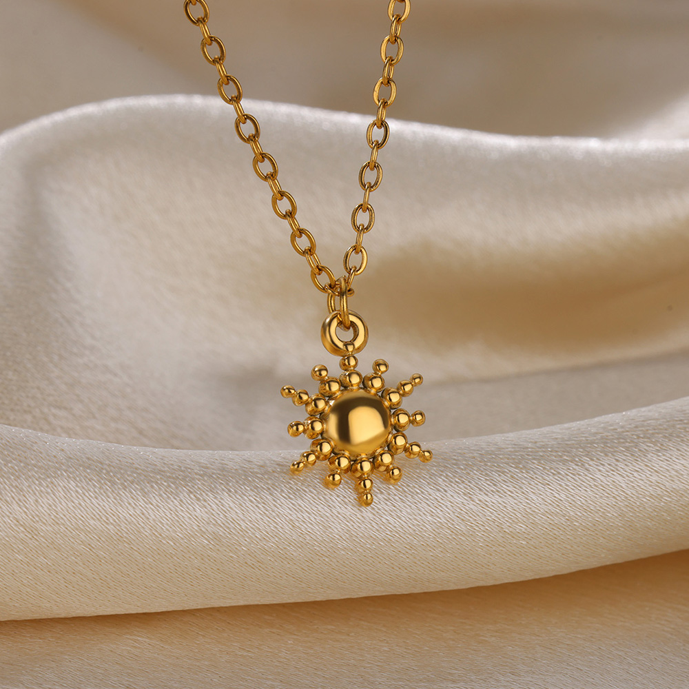 Collar geométrico de acero ino - Birth Flower Necklace reseña y precio