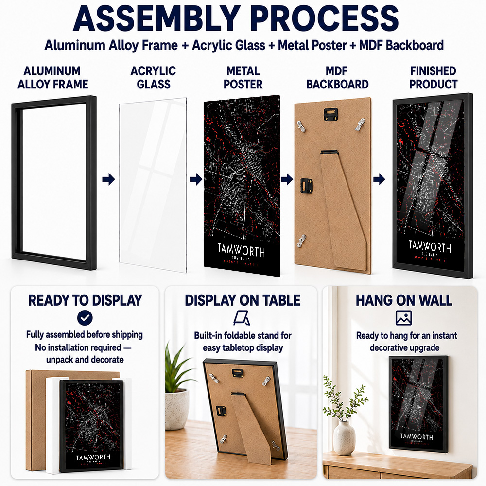 Impresión Metálica Enmarcada d - Custom Map Poster reseña y precio