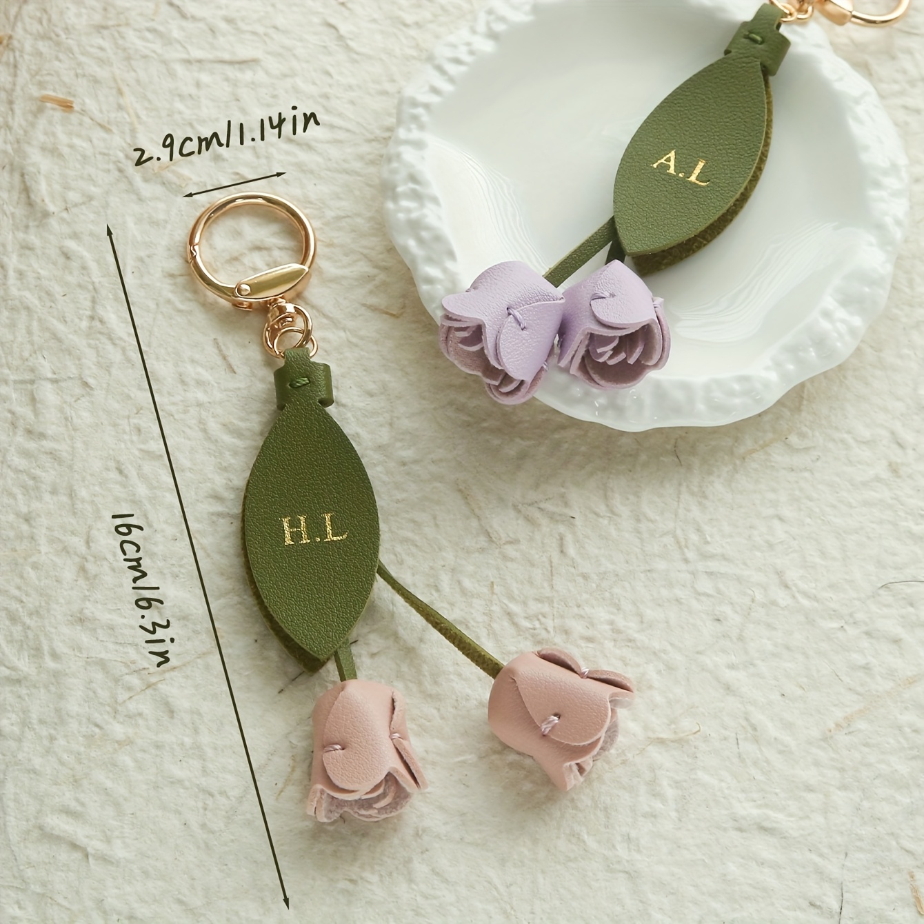 Llavero de Cuero Personalizado - Monogram Keychain Leather reseña y precio