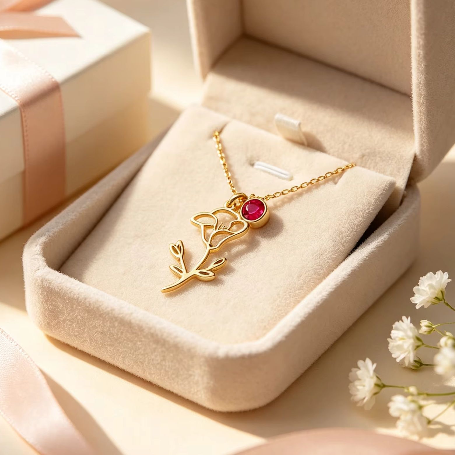 Collar con Colgante de Acero I - Birth Flower Necklace reseña y precio